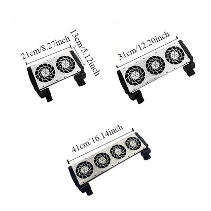 Mini Aquarium Cooling Fan for Fish Shrimp Tanks Quiet Temperature Control - Three head