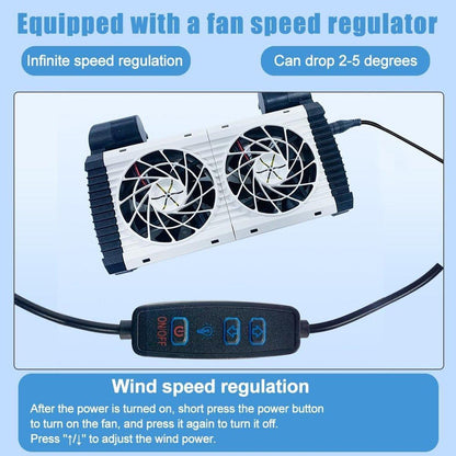 Mini Aquarium Cooling Fan for Fish Shrimp Tanks Quiet Temperature Control - Four head