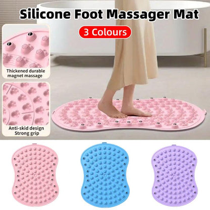 Soft Silicone Foot Massage Mat for Daily Comfort and Pressure Relief - Blue