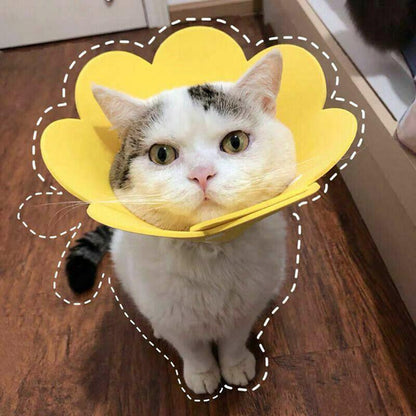 Pet Dog Cat Adjustable Soft Healing Elizabethan Collar Cone Medical Protective - Yellow