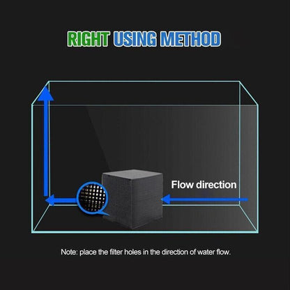 Eco-Aquarium Carbon Filter For Fish Tank Water Purifier Cube Aquarium Cleaner - 10X10X5CM