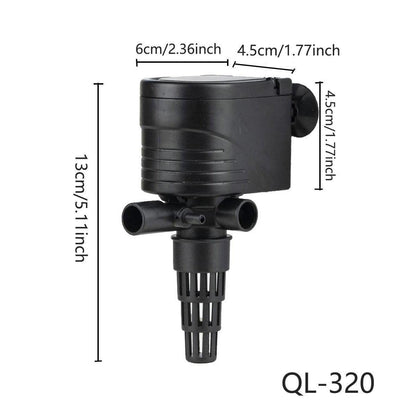 3in1 Mini Aquarium Fish Tank Filter Submersible Water Purifier Oxygen Pump - QL-350 (20W 1400L/H)
