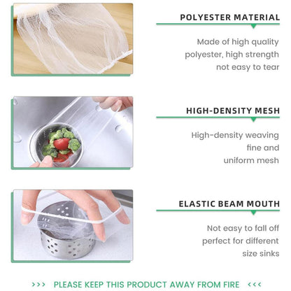 300pcs Disposable Kitchen Sink Strainer Anti Clogging Sewer Mesh Pocket Filter