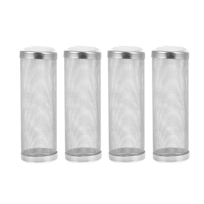 4x Stainless Steel Shrimp Filter Guard Aquarium Intake Protector Fish Safe Mesh - Black-4PCS (16mm)