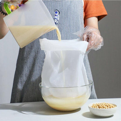 Micron Reusable Nylon Fine Mesh Food Strainer Filter Bag For Nut Milk Coffee - 45*60CM