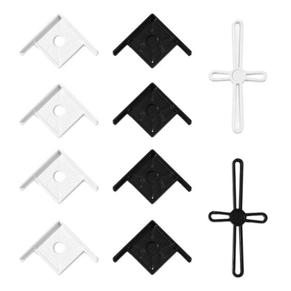 5pcs Plastic Fish Tank Base Bracket Corner Guard Stand Holder for Aquarium Tanks - White-L