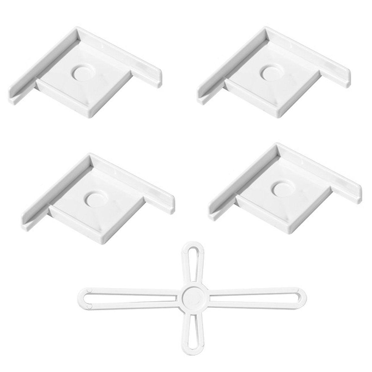 5pcs Plastic Fish Tank Base Bracket Corner Guard Stand Holder for Aquarium Tanks - White-S