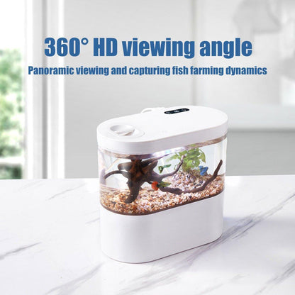 Mini Self-Circulating Desktop Fish Tank Eco-Friendly Creative Aquarium for Home - Black