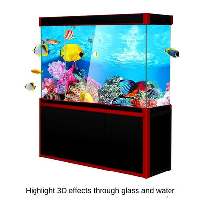 Aquarium Background Fish Tank Wallpaper Double Sided Decoration Sticker Paper - H-40cmx62cm