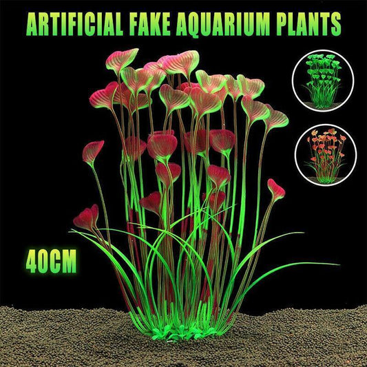 Aquarium 40Cm Artificial Simulation Water Plants Fish Tank Plant Grass Decor Au - Pink