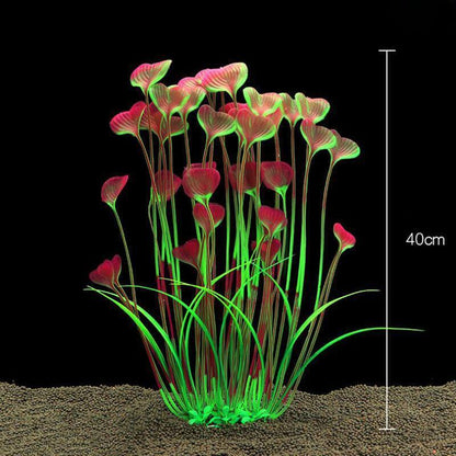 Aquarium 40Cm Artificial Simulation Water Plants Fish Tank Plant Grass Decor Au - Pink