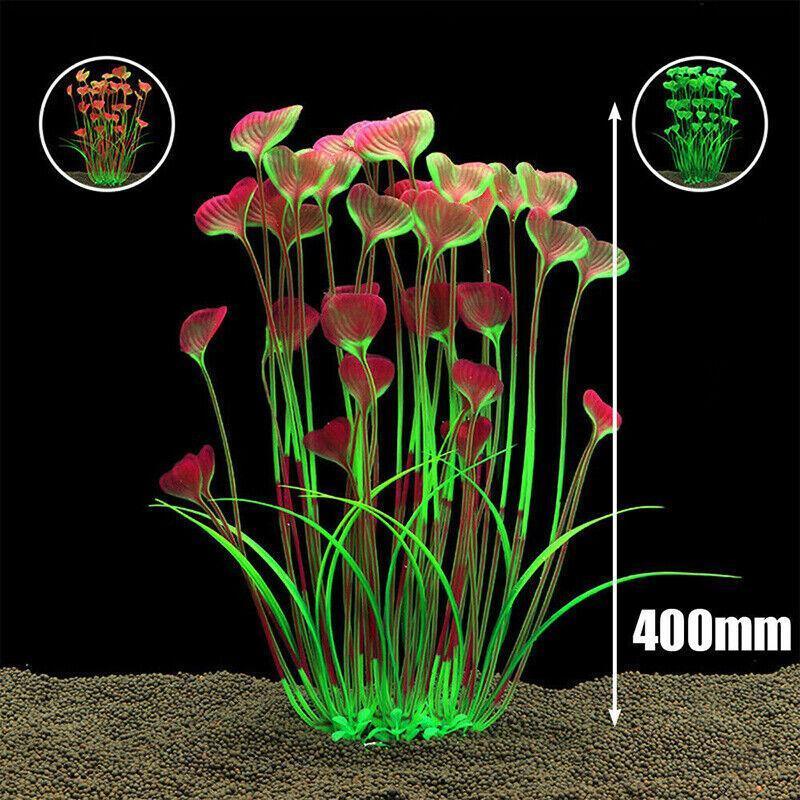 Aquarium 40Cm Artificial Simulation Water Plants Fish Tank Plant Grass Decor Au - Red