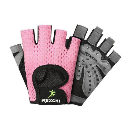 M Size Women Fitness Gym Training Gloves Half Finger Gel Weight Lifting Workout Gloves - Black