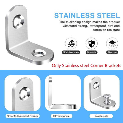 10pcs 90-degree L Type Angle Brackets Right Angle Fixed Support Furniture Connector - 25*25*16mm
