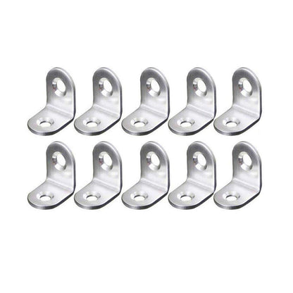 10pcs 90-degree L Type Angle Brackets Right Angle Fixed Support Furniture Connector - 25*25*16mm