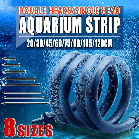 Flexible Aquarium Air Stone Oxygen Diffuser Strip for Fish Tank Aeration System - 120cm Dual-inlet