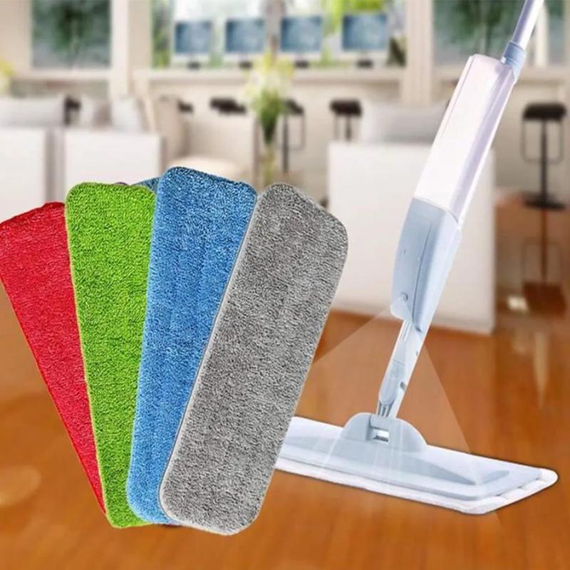 Replacement Microfiber Flat Mop Head Refill Floor Cleaning Pads Absorbent Cloths - Blue