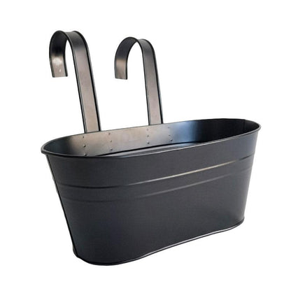 3pcs Double Hooks Hanging Planter Basket for Balcony Fence Outdoor Garden Pots