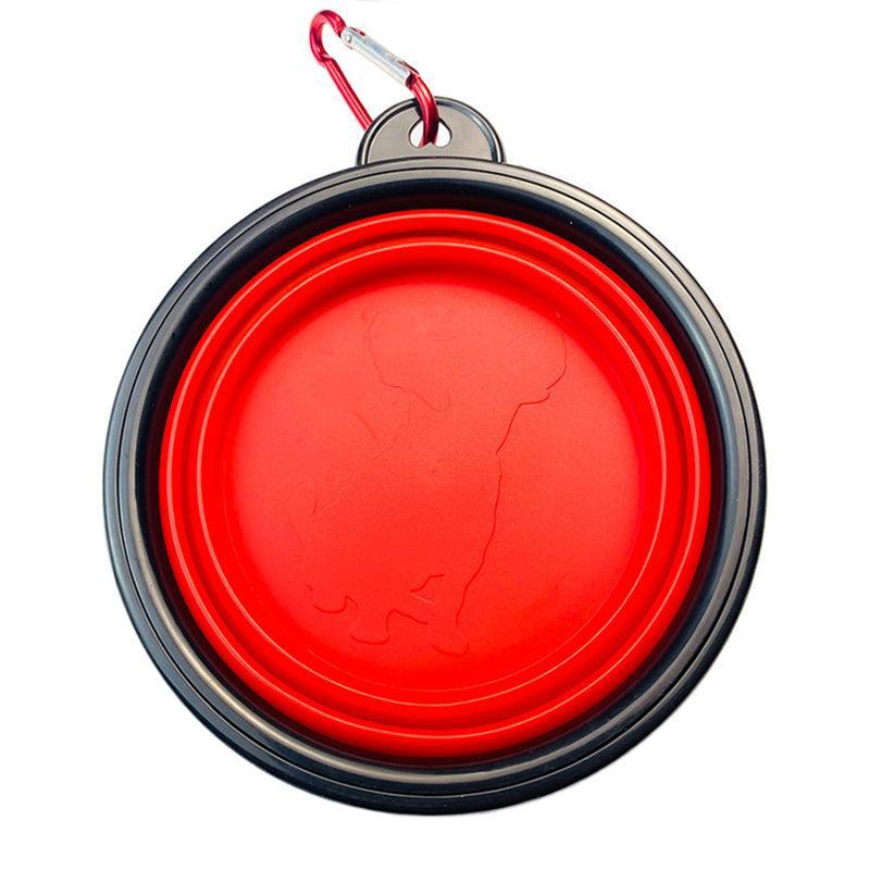 Collapsible Silicone Pet Bowl for Cat Dog Portable Food and Water Feeder - Orange