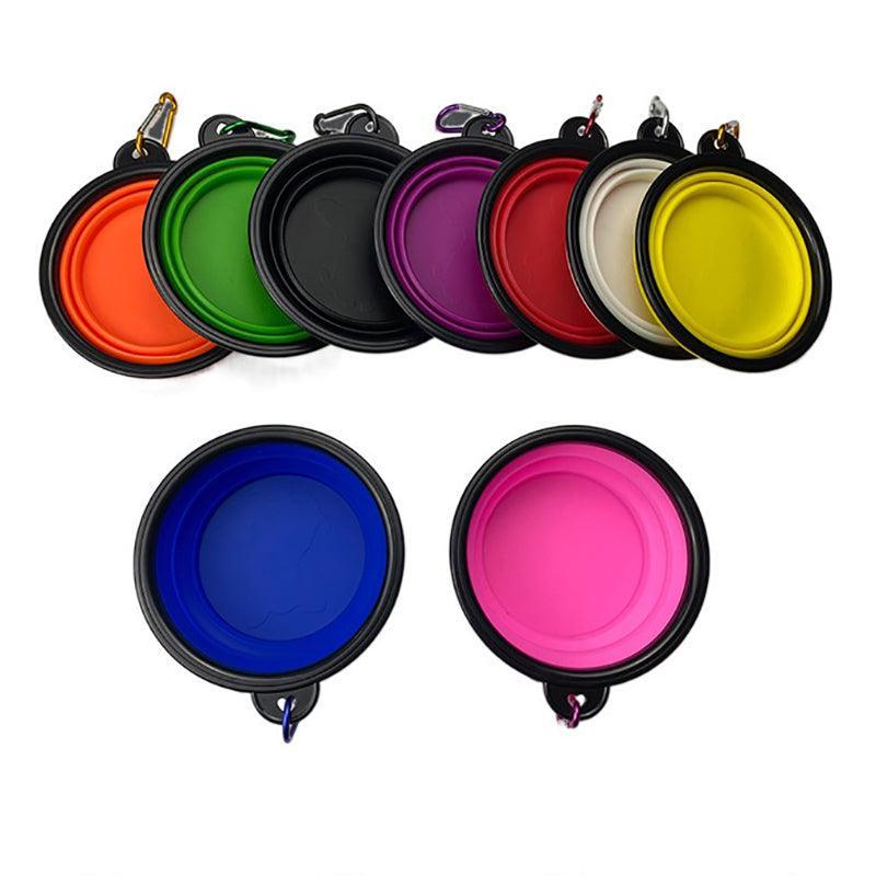 Collapsible Silicone Pet Bowl for Cat Dog Portable Food and Water Feeder - Purple