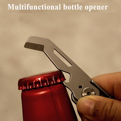 Multifunctional Folding Knife Case Opener Portable Bottle Opener EDC Tool Kit - Black