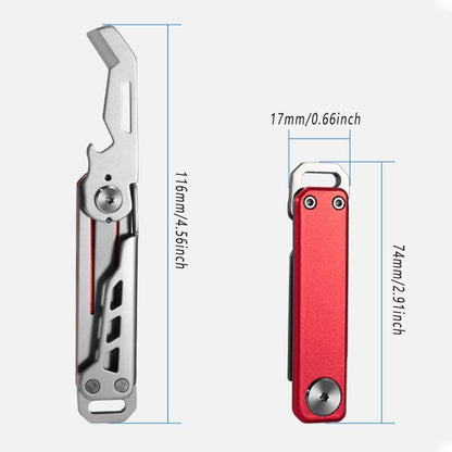 Multifunctional Folding Knife Case Opener Portable Bottle Opener EDC Tool Kit - Green