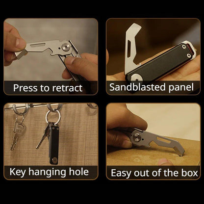 Multifunctional Folding Knife Case Opener Portable Bottle Opener EDC Tool Kit - Green