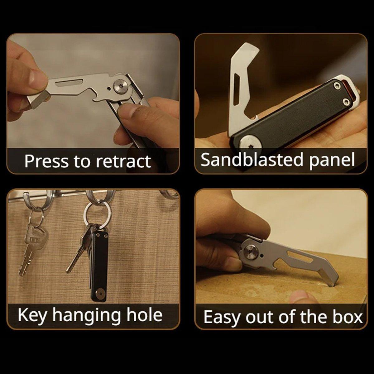 Multifunctional Folding Knife Case Opener Portable Bottle Opener EDC Tool Kit - Red