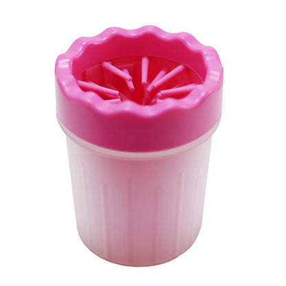 Dog Paw Cleaner Pet cat Foot Washer Cup Feet Clean Brush Cleaning Paws Wash Tool - Red