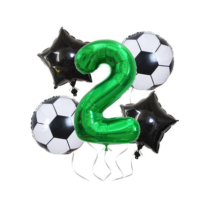 32 Inch Green Soccer Balloons 5 Pieces Set World Cup Birthday Party Decoration - 1