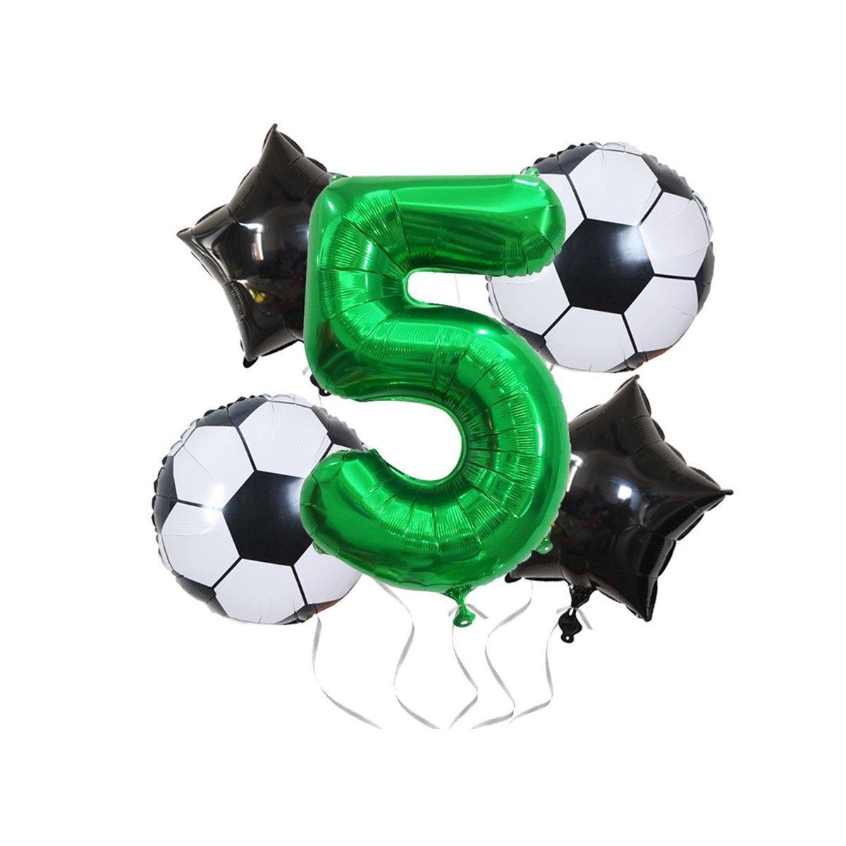 32 Inch Green Soccer Balloons 5 Pieces Set World Cup Birthday Party Decoration - 1