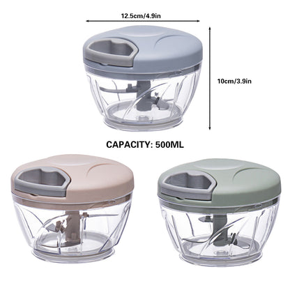 500ml Manual Meat Mincer Garlic Chopper Rotate Garlic Press Crusher Vegetabl - Green