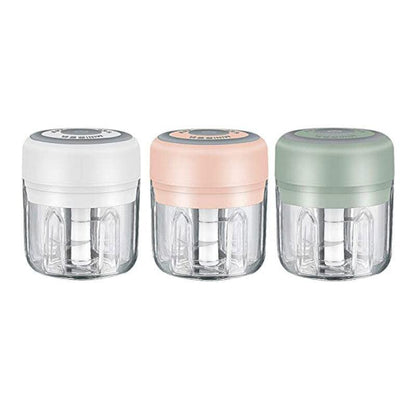 250Ml Usb Rechargeable Mini Food Garlic Grinder Electric Garlic Chopper Cordless - Green