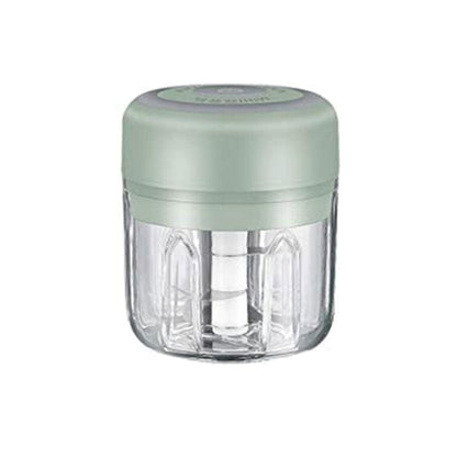 250Ml Usb Rechargeable Mini Food Garlic Grinder Electric Garlic Chopper Cordless - Green