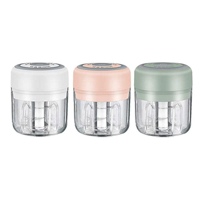 250Ml Usb Rechargeable Mini Food Garlic Grinder Electric Garlic Chopper Cordless - White