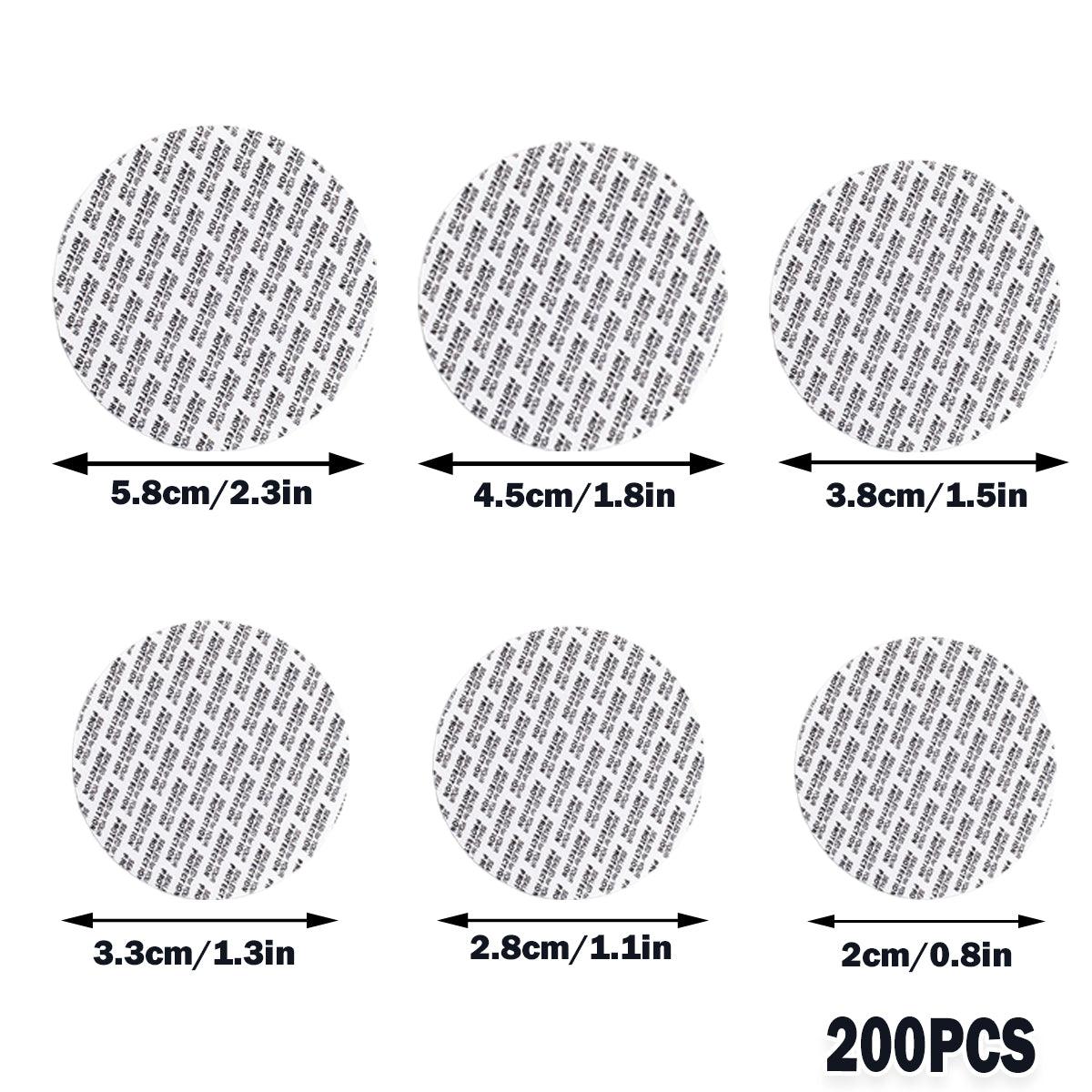 200pcs Pressure Sensitive Gasket Self Adhesive Bottle Cap Sealing Liner for Jars - 3.3cm