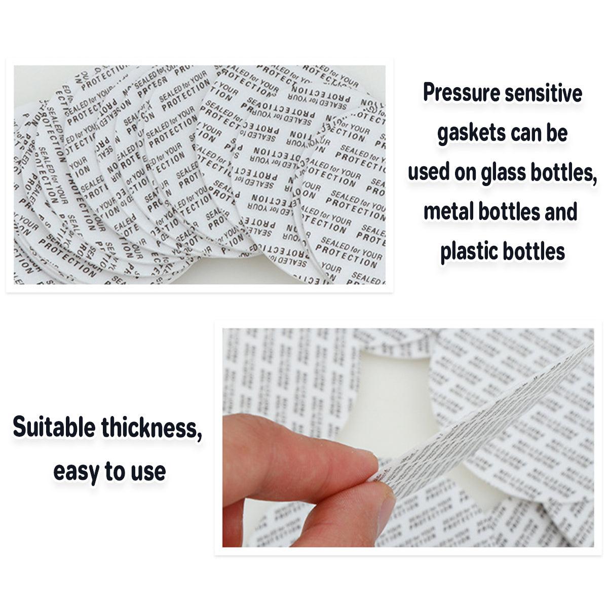 200pcs Pressure Sensitive Gasket Self Adhesive Bottle Cap Sealing Liner for Jars - 4.5cm