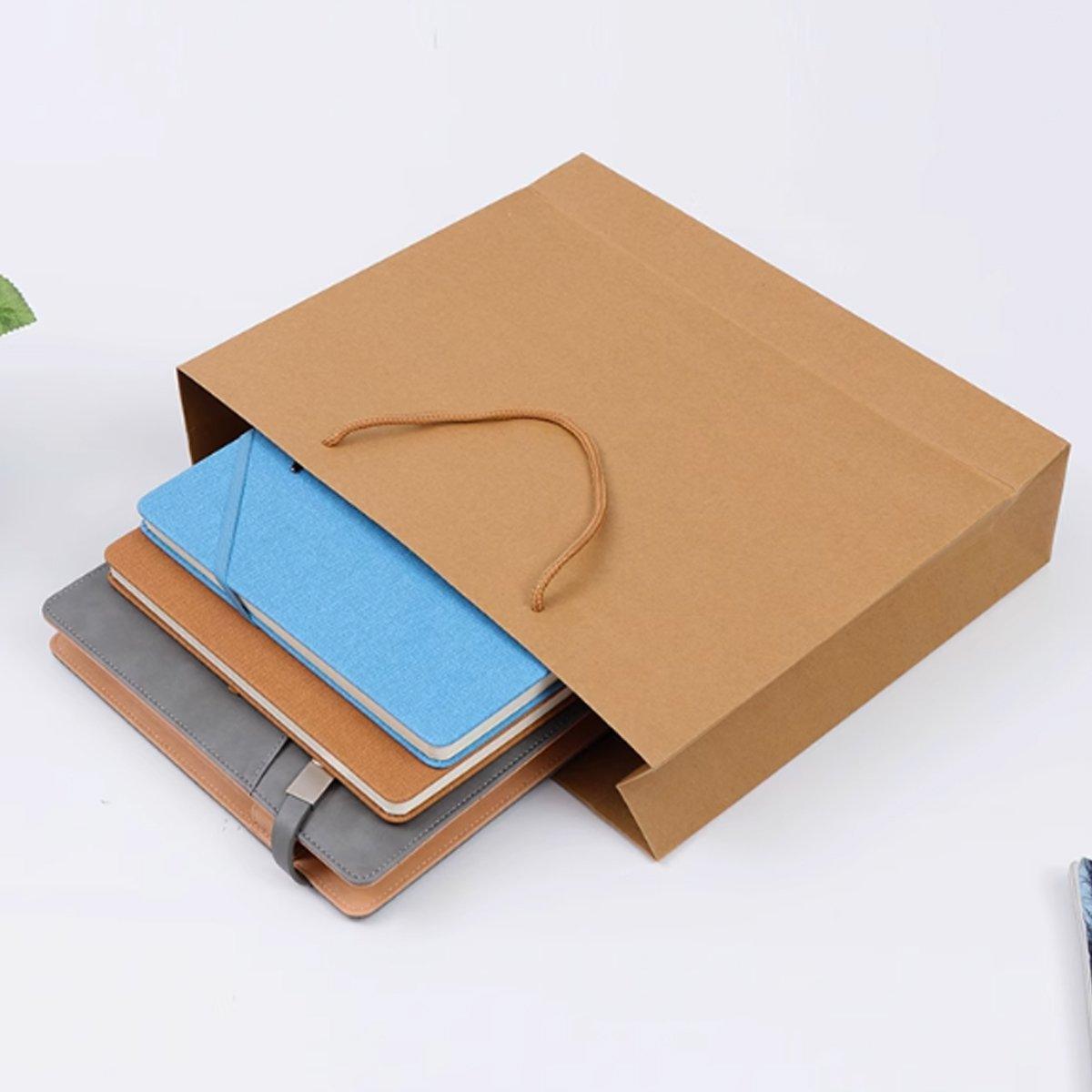25pcs Paper Gift Bags Handbag Kraft Paper BagsParty Favors Wedding Packaging - 14x21x7.5cm