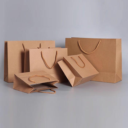 25pcs Paper Gift Bags Handbag Kraft Paper BagsParty Favors Wedding Packaging - 17x24x10cm