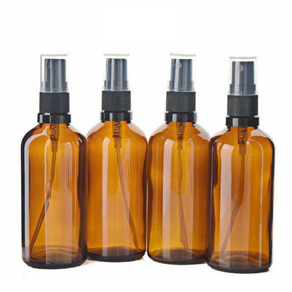 30-100Ml Amber Glass Essential Oil Spray Roller Bottles Mist Sprayer Containers - 100 ML 5PCS