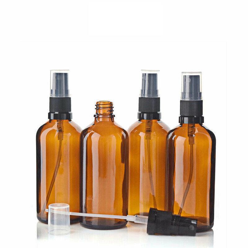 30-100Ml Amber Glass Essential Oil Spray Roller Bottles Mist Sprayer Containers - 30 ML 5PCS