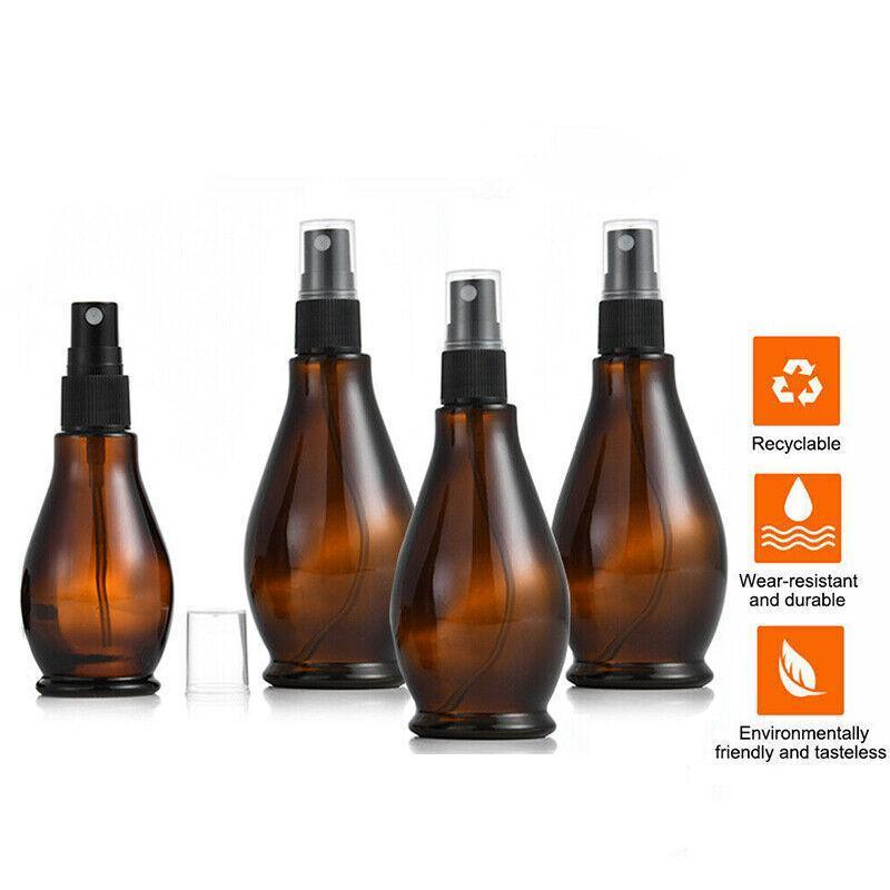 30-100Ml Amber Glass Essential Oil Spray Roller Bottles Mist Sprayer Containers - Upgrade 30 ML 5PCS