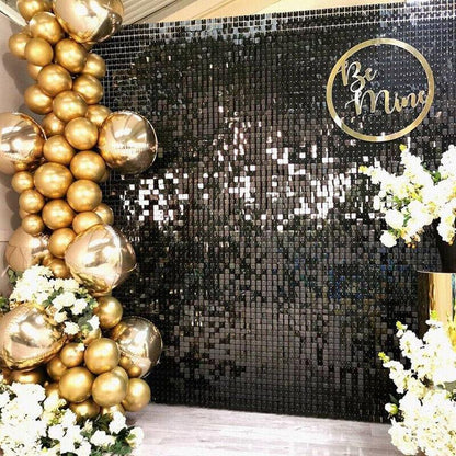 Rectangle Tinsel Curtain Shimmer Wall Backdrop 2M Length Party Decoration Sequin - Green
