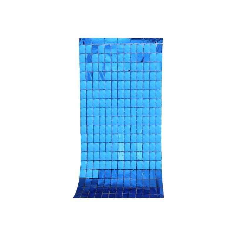 Rectangle Tinsel Curtain Shimmer Wall Backdrop 2M Length Party Decoration Sequin - Green