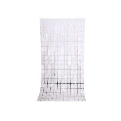 Rectangle Tinsel Curtain Shimmer Wall Backdrop 2M Length Party Decoration Sequin - Light Blue