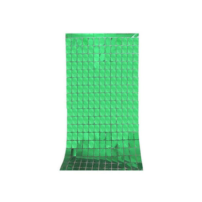 Rectangle Tinsel Curtain Shimmer Wall Backdrop 2M Length Party Decoration Sequin - Rose Gold