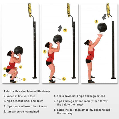 Non-Elastic Soft Squat Wall Ball for Solid Gravity and Balance Training Workouts - 3kg