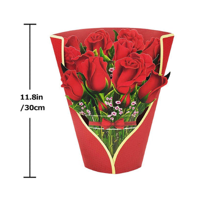 New Style 3D Pop Up Cards Paper Flower Bouquet Greeting Card for All Occasions - Greenish Lily Flower