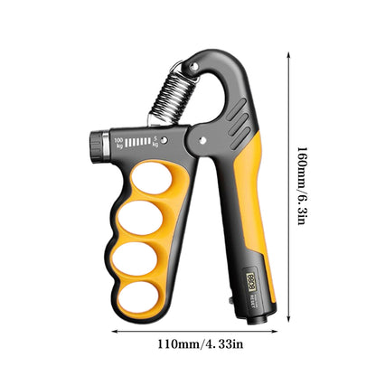 Adjustable Hand Grip Strengthener with Counter Forearm Finger Exerciser Trainer - Grey