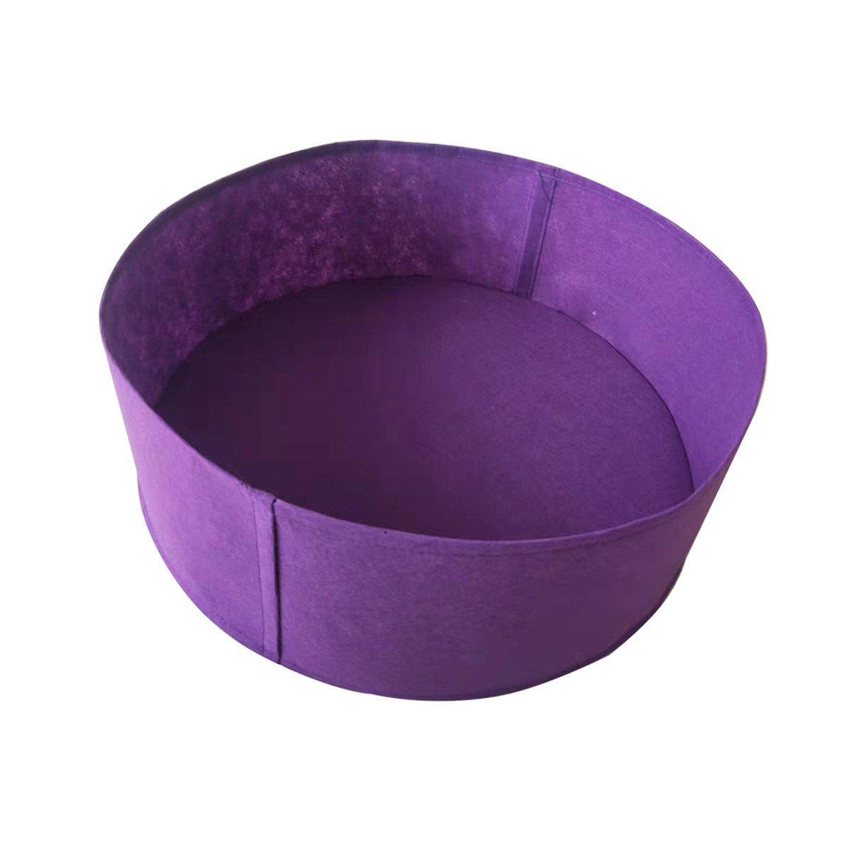 5x Felt Planting Bag Round Vegetable Garden Flower Seedling Grow Bags for Plants - Black-50*20cm